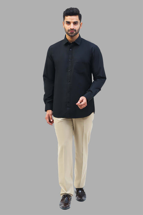 Veshbhoshaa Bluebird Men'S Black Formal Shirt
