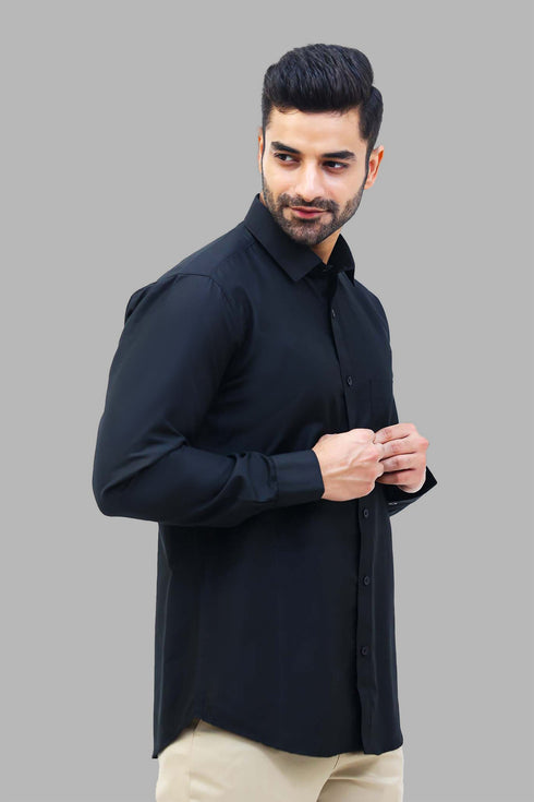 Veshbhoshaa Bluebird Men'S Black Formal Shirt