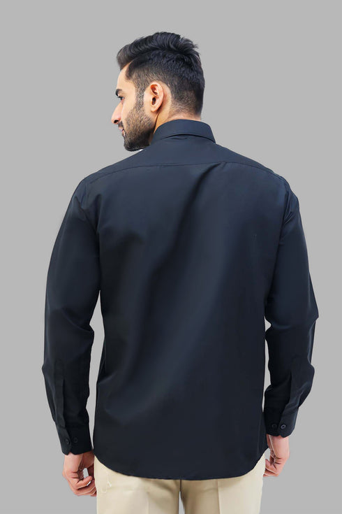 Veshbhoshaa Bluebird Men'S Black Formal Shirt