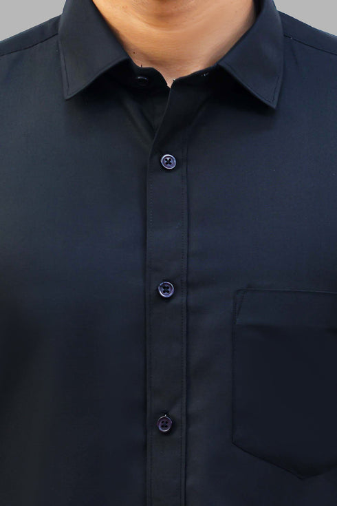 Veshbhoshaa Bluebird Men'S Black Formal Shirt