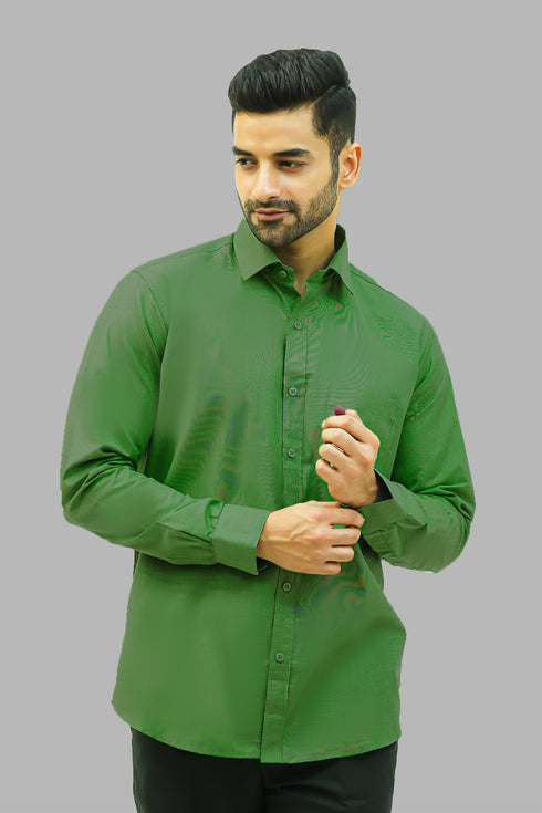 Veshbhoshaa Bluebird Men'S Dark Green Formal Shirt