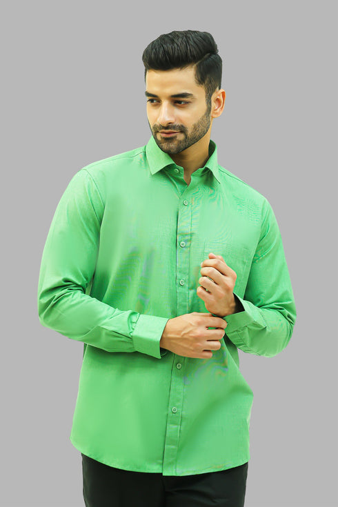 Veshbhoshaa Bluebird Men'S Green Formal Shirt