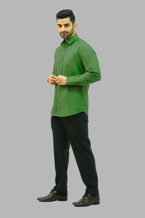 Veshbhoshaa Bluebird Men'S Dark Green Formal Shirt