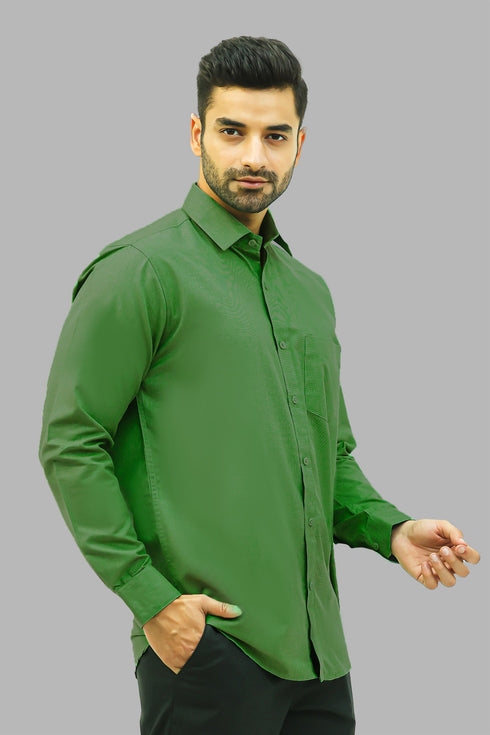 Veshbhoshaa Bluebird Men'S Dark Green Formal Shirt