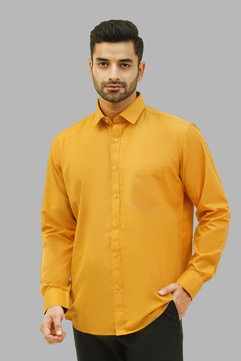 Veshbhoshaa Bluebird Men'S Mustard Formal Shirt