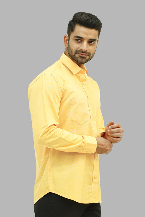 Veshbhoshaa Bluebird Men'S Light Yellow Formal Shirt