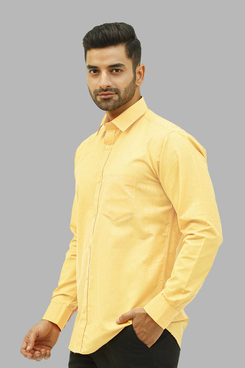 Veshbhoshaa Bluebird Men'S Light Yellow Formal Shirt