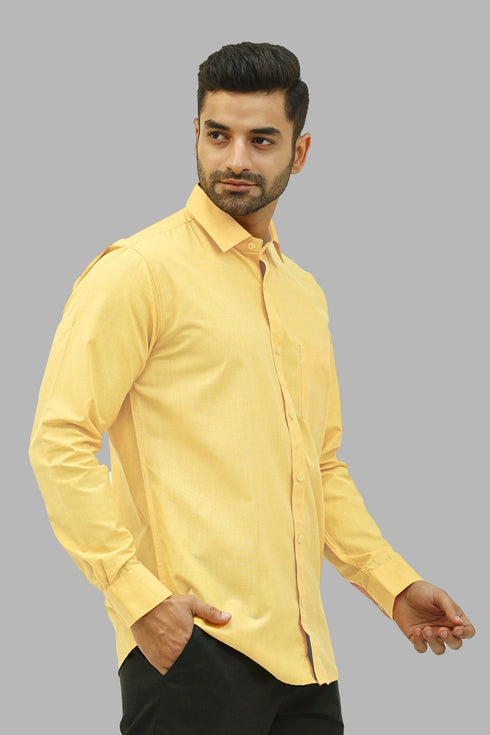 Veshbhoshaa Bluebird Men'S Light Yellow Formal Shirt