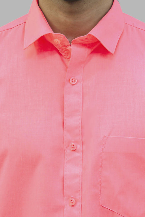 Veshbhoshaa Bluebird Men'S Peach Formal Shirt