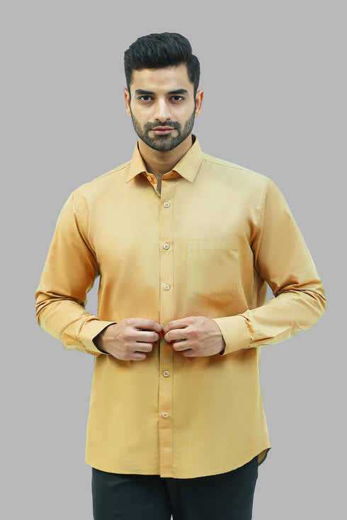 Veshbhoshaa Bluebird Men'S Brown Formal Shirt