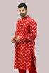 Veshbhoshaa Bluesaanchi Men'S Red Mirror Embroidery Kurta Set