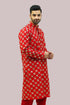 Veshbhoshaa Bluesaanchi Men'S Red Mirror Embroidery Kurta Set