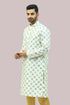 Veshbhoshaa Bluesaanchi Men'S White Mirror Embroidery Kurta Set