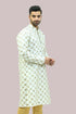 Veshbhoshaa Bluesaanchi Men'S White Mirror Embroidery Kurta Set