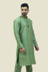 Veshbhoshaa Bluesaanchi Men'S Dark Green Raw Silk Kurta Set