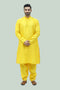 Veshbhoshaa Bluesaanchi Men'S Yellow Raw Silk Kurta Set