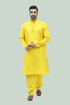Veshbhoshaa Bluesaanchi Men'S Yellow Raw Silk Kurta Set