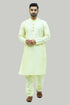 Veshbhoshaa Bluesaanchi Men'S Light Golden Raw Silk Kurta Set