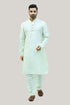 Veshbhoshaa Bluesaanchi Men'S Cream Raw Silk Kurta Set