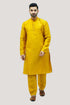 Veshbhoshaa Bluesaanchi Men'S Golden Raw Silk Kurta Set