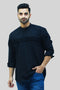 Veshbhoshaa Bluebird Men'S Black Casual Short Kurta