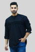 Veshbhoshaa Bluebird Men'S Black Casual Short Kurta