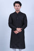 Veshbhoshaa Bluesaanchi Men'S Black Mirror With Buta Design Kurta Set