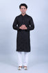 Veshbhoshaa Bluesaanchi Men'S Black Mirror With Buta Design Kurta Set