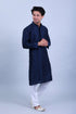 Veshbhoshaa Bluesaanchi Men'S Navy Blue Embroidery Kurta Set