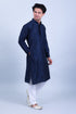 Veshbhoshaa Bluesaanchi Men'S Navy Blue Embroidery Kurta Set