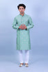 Veshbhoshaa Bluesaanchi Men'S Green Embroidery Glass Kurta Set