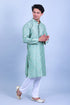 Veshbhoshaa Bluesaanchi Men'S Green Embroidery Glass Kurta Set