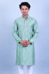 Veshbhoshaa Bluesaanchi Men'S Green Embroidery Glass Kurta Set