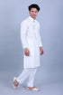 Veshbhoshaa Bluesaanchi Men'S White Embroidery Kurta Set