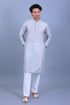 Veshbhoshaa Bluesaanchi Men'S Grey Embroidery Kurta Set