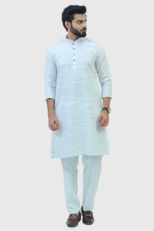 Veshbhoshaa Bluesaanchi Men'S White Kurta Set