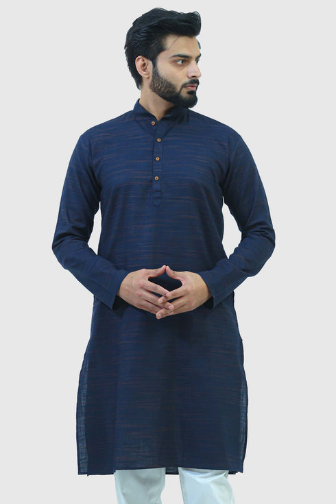 Veshbhoshaa Bluesaanchi Men'S Navy Blue Kurta Set
