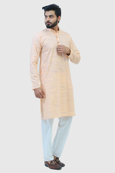 Veshbhoshaa Bluesaanchi Men'S Light Orange Kurta Set