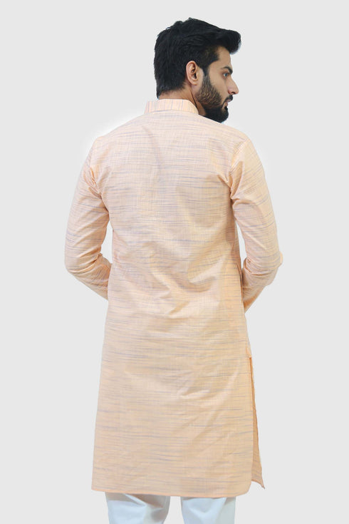Veshbhoshaa Bluesaanchi Men'S Light Orange Kurta Set