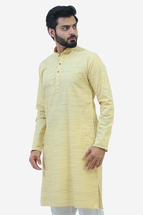 Veshbhoshaa Bluesaanchi Men'S Lemon Yellow Casual Kurta Set