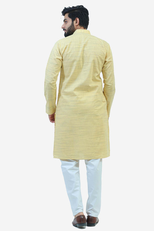 Veshbhoshaa Bluesaanchi Men'S Lemon Yellow Casual Kurta Set