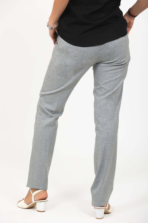 Veshbhoshaa Bluebird Women'S Grey Casual Lycra Formal Trousers