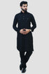 Veshbhoshaa Bluesaanchi Men'S Black Pathani Cotton Blend