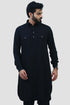 Veshbhoshaa Bluesaanchi Men'S Black Pathani Cotton Blend