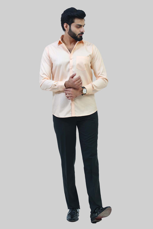 Veshbhoshaa Bluebird Men'S Peach Formal Shirt