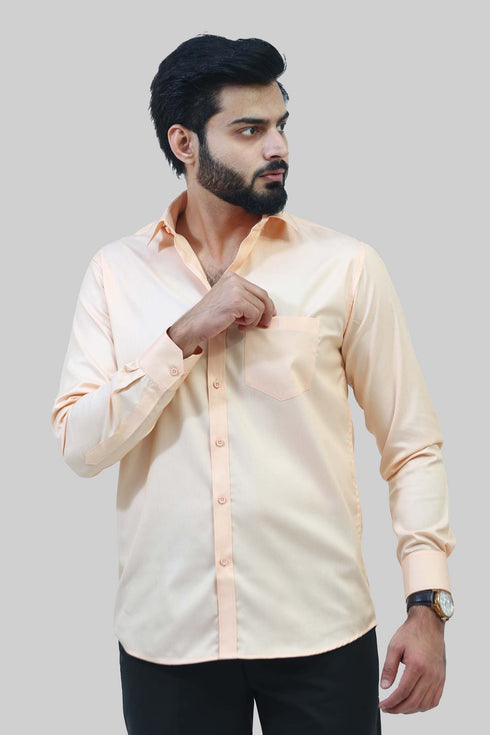 Veshbhoshaa Bluebird Men'S Peach Formal Shirt