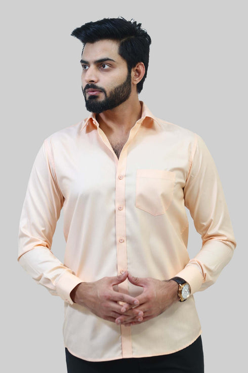 Veshbhoshaa Bluebird Men'S Peach Formal Shirt
