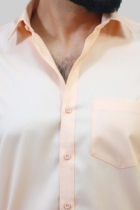 Veshbhoshaa Bluebird Men'S Peach Formal Shirt