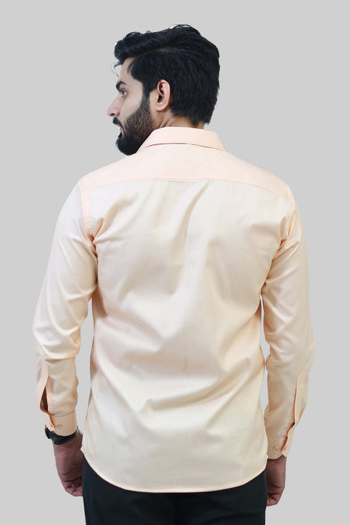 Veshbhoshaa Bluebird Men'S Peach Formal Shirt