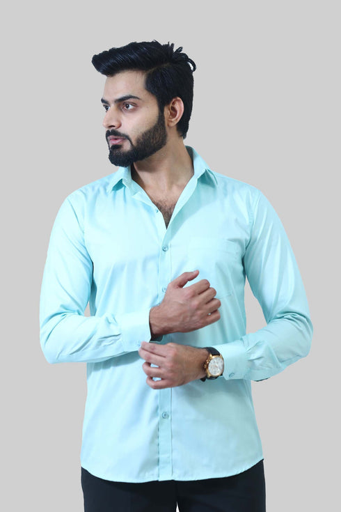 Veshbhoshaa Bluebird Men'S Light Green Formal Shirt